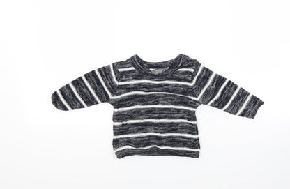 Primark Boys Blue Striped  Pullover Jumper Size 6-9 Months
