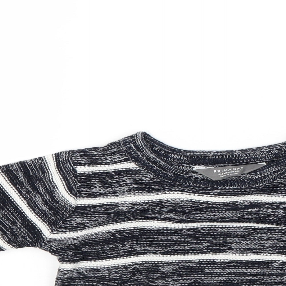 Primark Boys Blue Striped  Pullover Jumper Size 6-9 Months