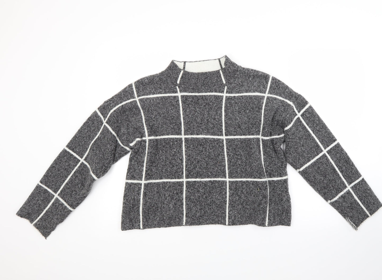 Atmosphere Womens Grey Check  Pullover Jumper Size L
