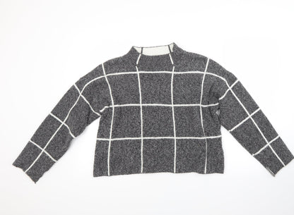 Atmosphere Womens Grey Check  Pullover Jumper Size L