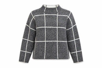 Atmosphere Womens Grey Check  Pullover Jumper Size L