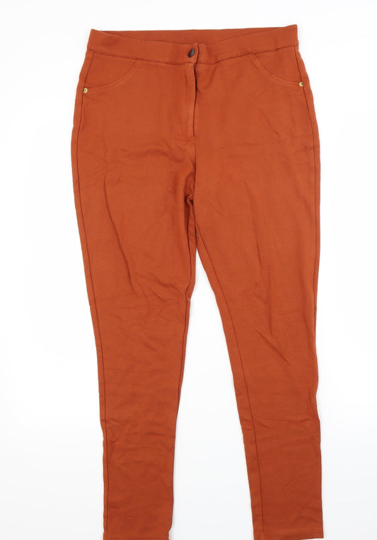 F&F Womens Brown  Jersey Jegging Jeans Size 12 L27 in