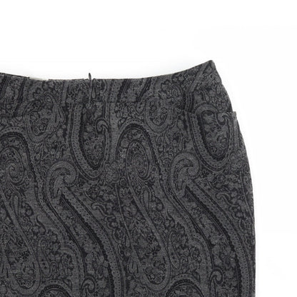 Alex & Co Womens Grey Paisley  A-Line Skirt Size 14