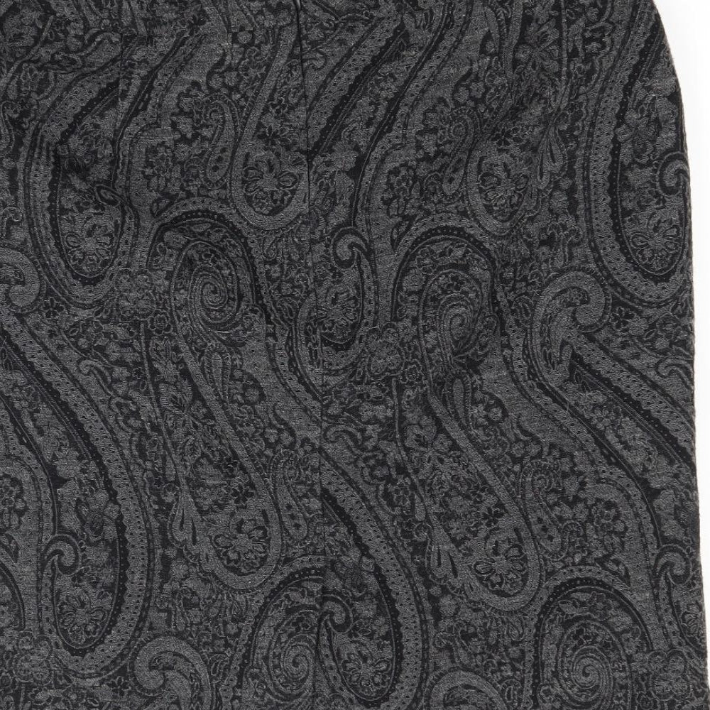 Alex & Co Womens Grey Paisley  A-Line Skirt Size 14