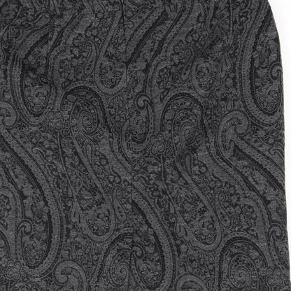 Alex & Co Womens Grey Paisley  A-Line Skirt Size 14