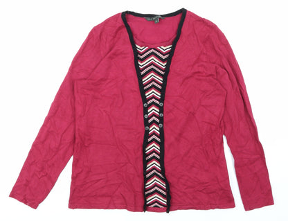 Womens UK Size 14 Love knitwear Pink Basic T-Shirt