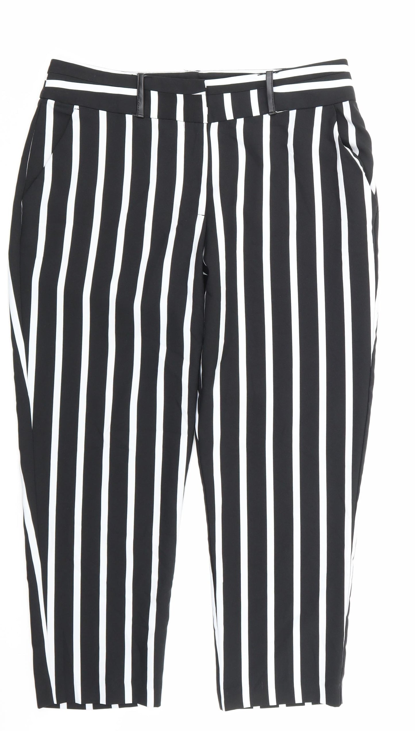 Womens UK Size 12 Peacocks Slim Fit  Black Trousers