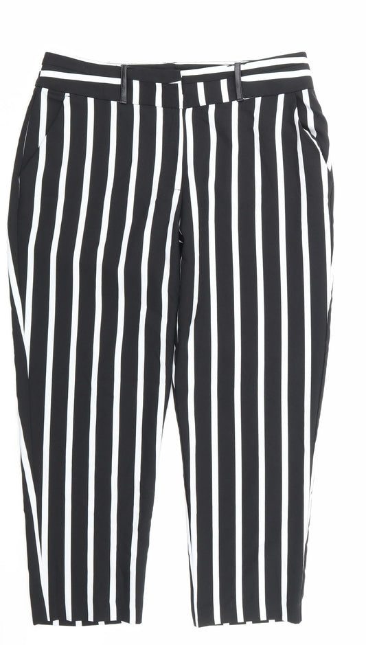 Womens UK Size 12 Peacocks Slim Fit  Black Trousers