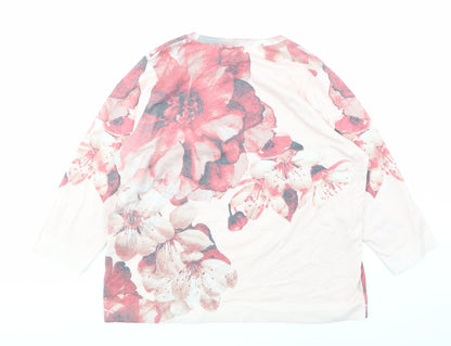 Womens UK Size 16 Bonmarché Pink Basic T-Shirt
