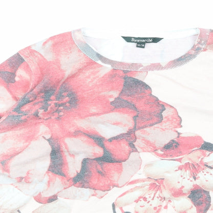 Womens UK Size 16 Bonmarché Pink Basic T-Shirt