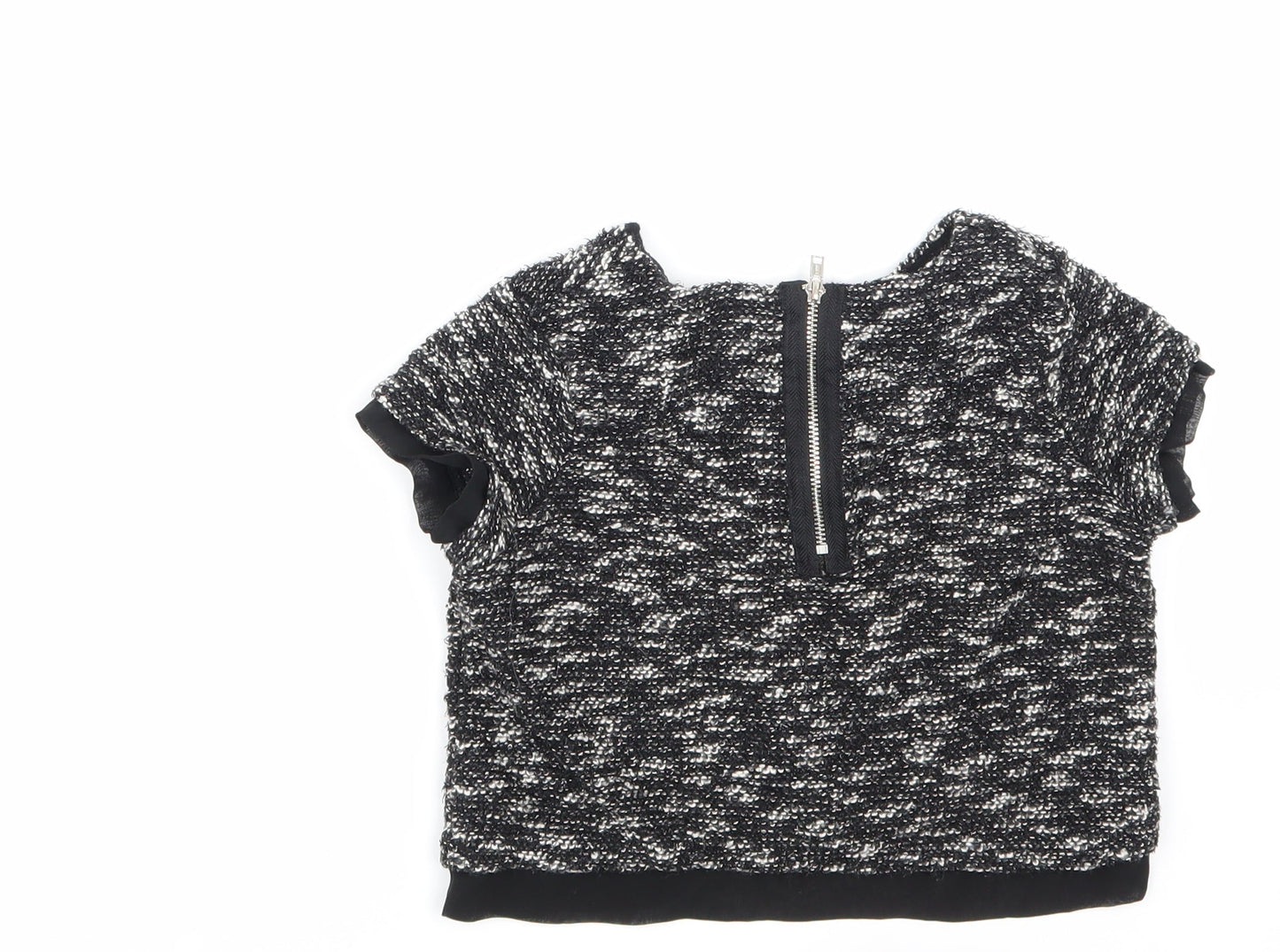 Girlswear Girls Black Colourblock  Cropped T-Shirt Size 6 Years