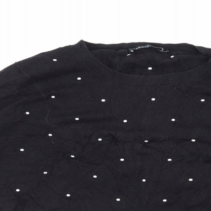 sports creative Womens Black Striped  Basic T-Shirt Size S