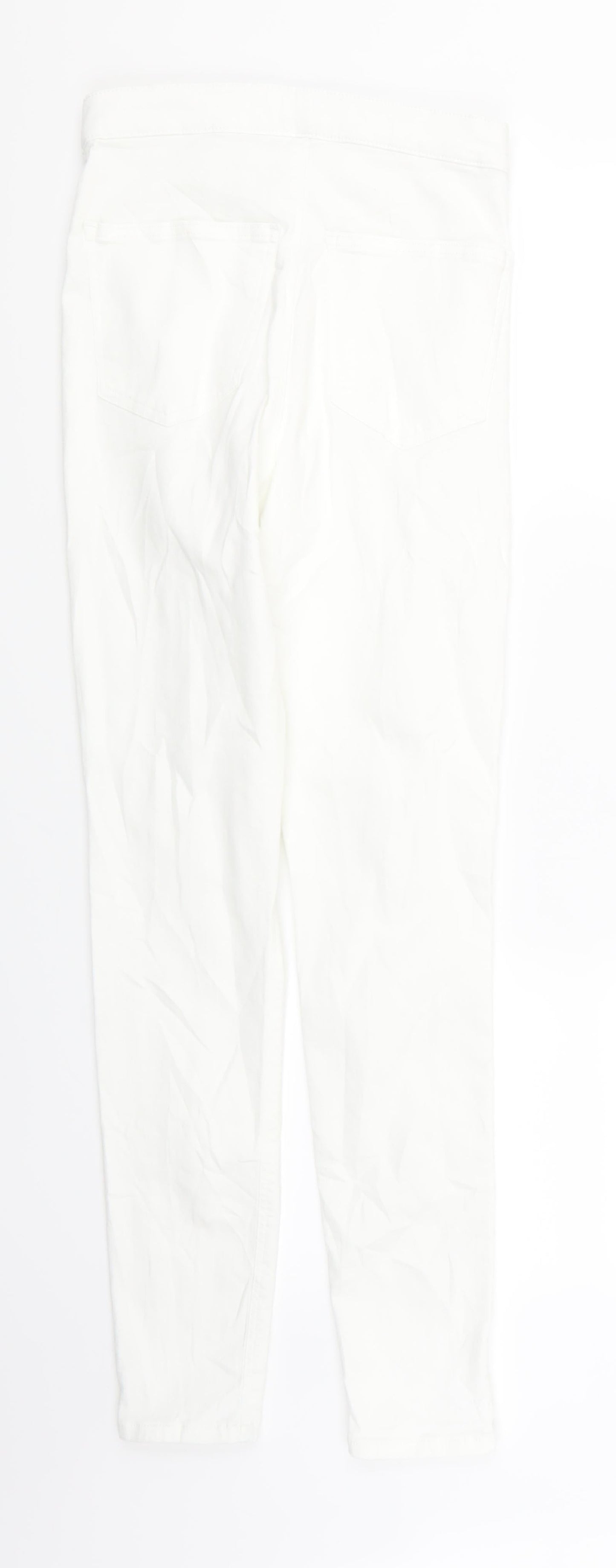 Topshop Womens White   Skinny Jeans Size 28 in L32 in - Ripped distressed Look