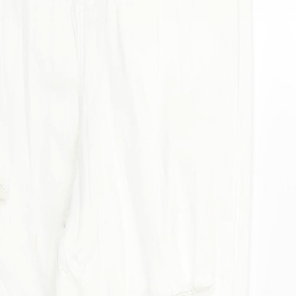 Topshop Womens White   Skinny Jeans Size 28 in L32 in - Ripped distressed Look