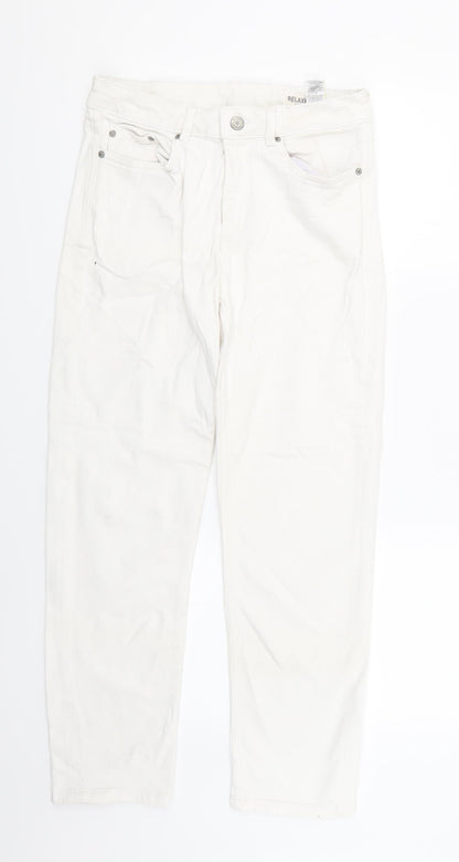 Womens UK Size 8 Marks and Spencer Regular Fit Straight White Jeans