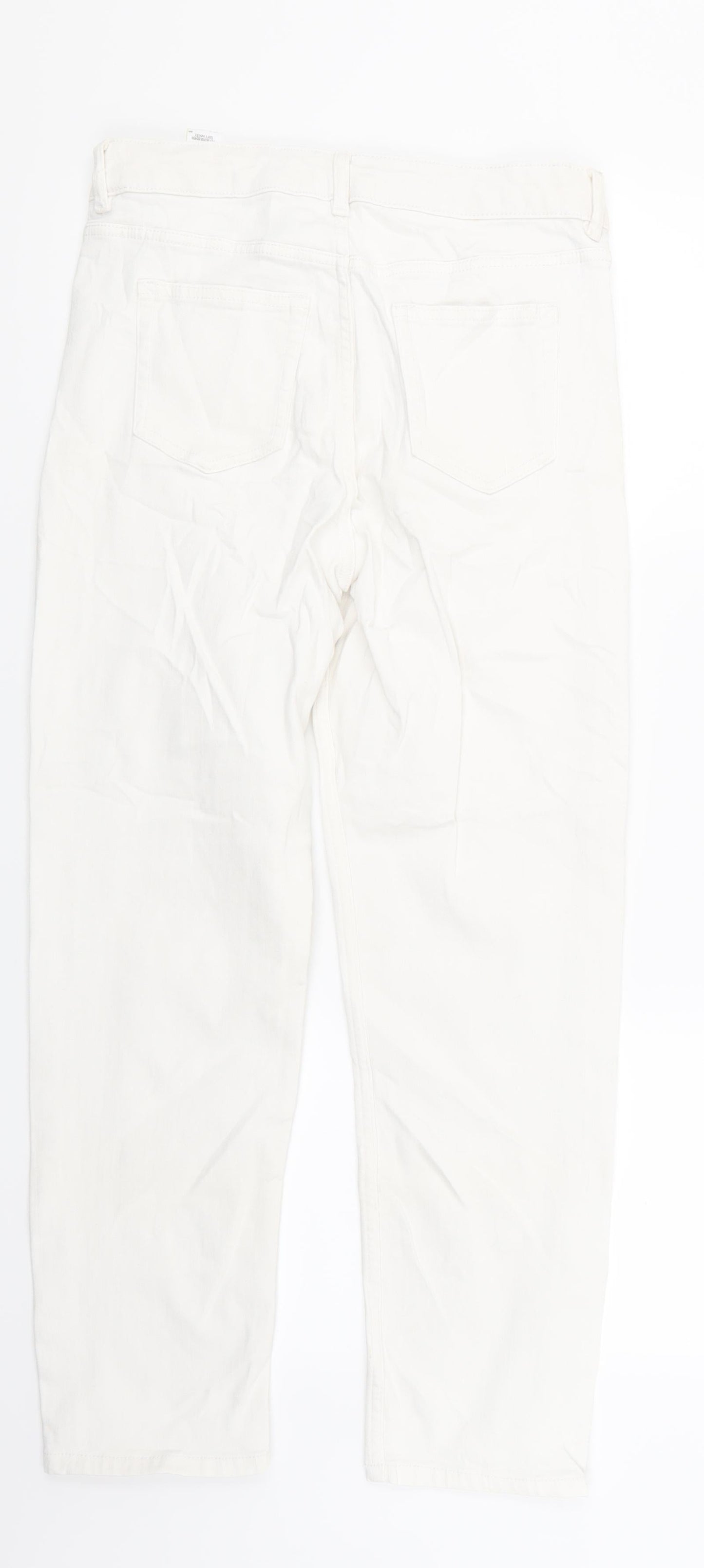 Womens UK Size 8 Marks and Spencer Regular Fit Straight White Jeans
