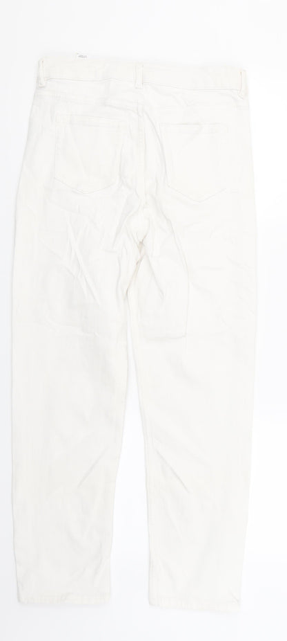 Womens UK Size 8 Marks and Spencer Regular Fit Straight White Jeans