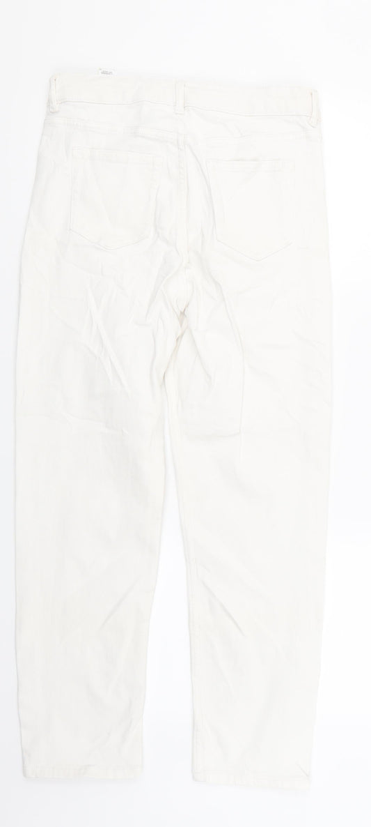 Womens UK Size 8 Marks and Spencer Regular Fit Straight White Jeans