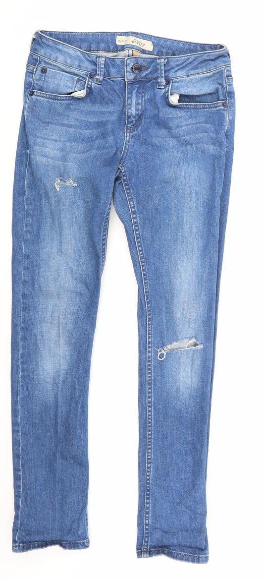 Topshop Womens Blue  Denim Skinny Jeans Size 28 in L30 in