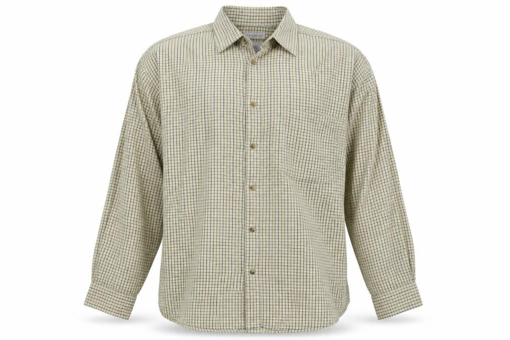Mens UK Size 16 Preworn Yellow  Button-Up Long Sleeve Casual Shirt