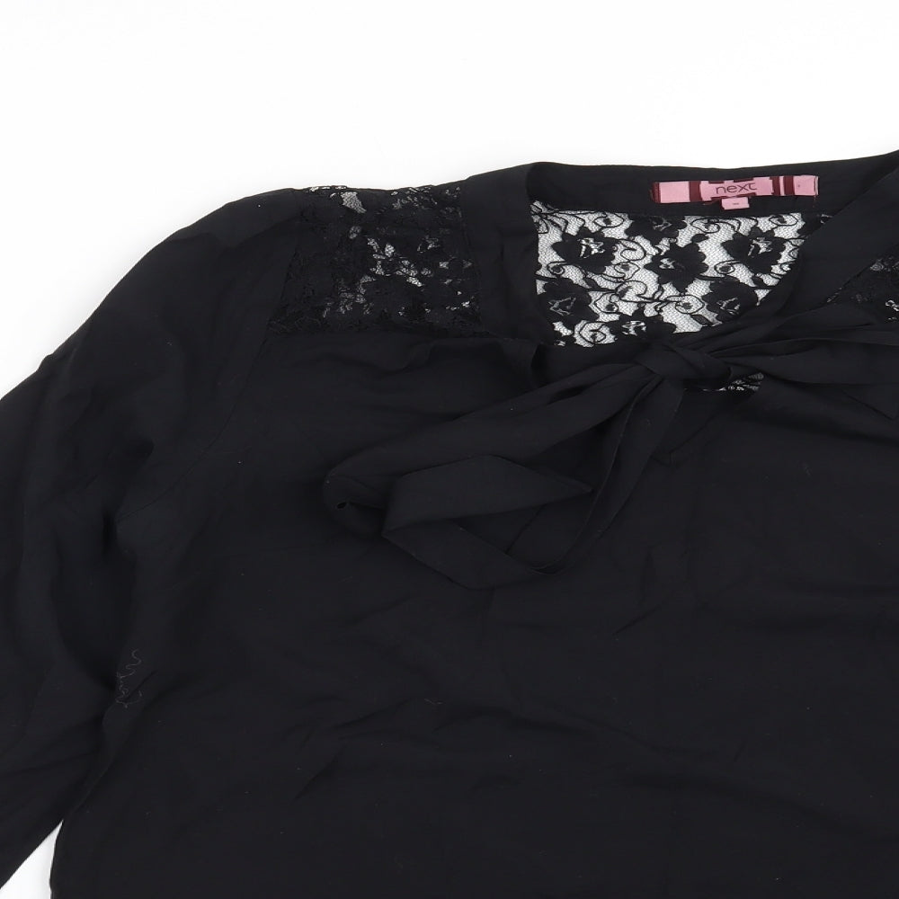 Womens UK Size 10 NEXT Black Basic Blouse