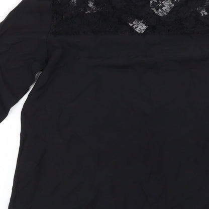 Womens UK Size 10 NEXT Black Basic Blouse