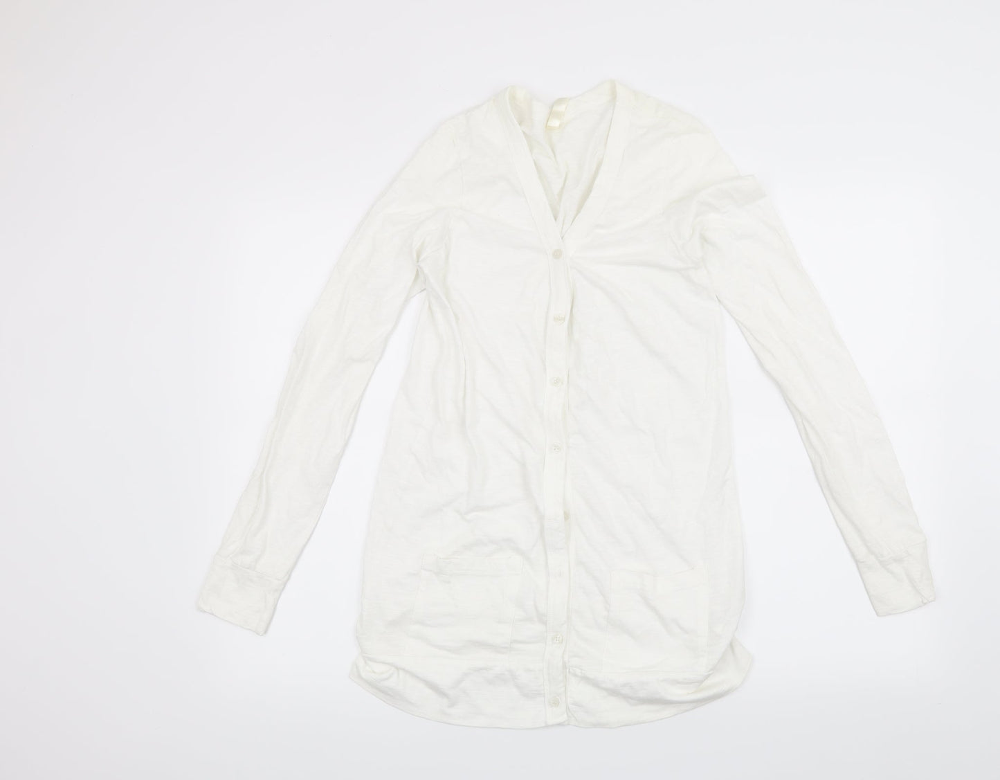 Preworn Womens White   Cardigan Sweatshirt Size M