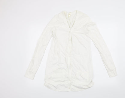 Preworn Womens White   Cardigan Sweatshirt Size M