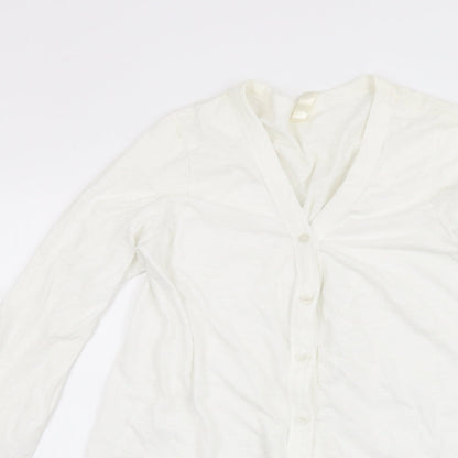 Preworn Womens White   Cardigan Sweatshirt Size M