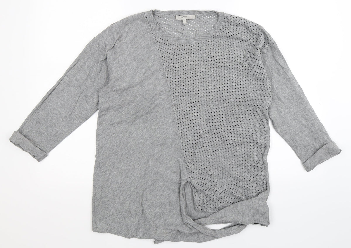 Next Womens Grey  Knit Pullover Jumper Size 16