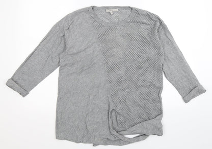 Next Womens Grey  Knit Pullover Jumper Size 16