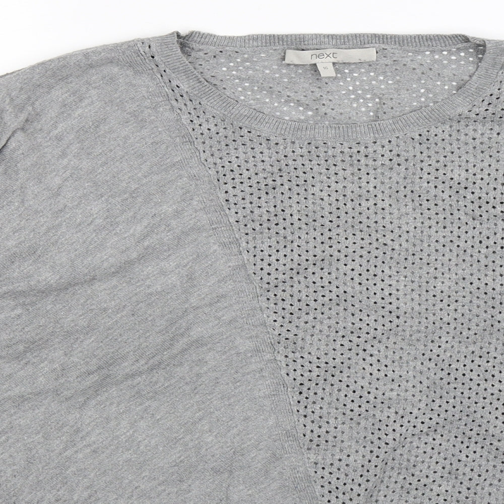 Next Womens Grey  Knit Pullover Jumper Size 16