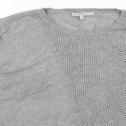 Next Womens Grey  Knit Pullover Jumper Size 16