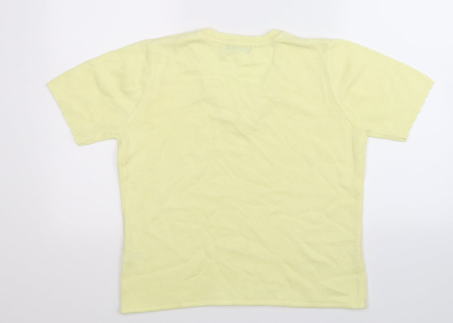 BM Womens Yellow  Knit Pullover Jumper Size S