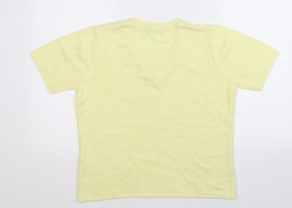 BM Womens Yellow  Knit Pullover Jumper Size S