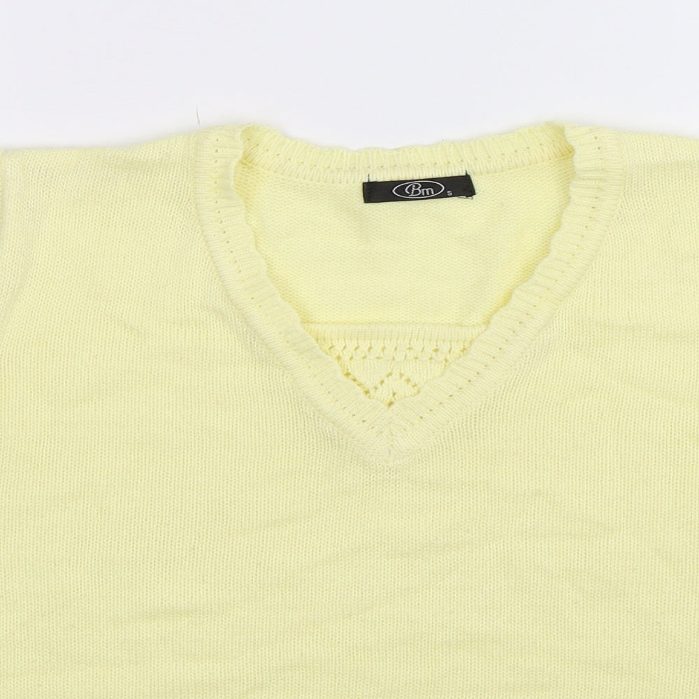 BM Womens Yellow  Knit Pullover Jumper Size S