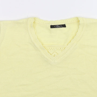BM Womens Yellow  Knit Pullover Jumper Size S