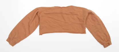 PRETTYLITTLETHING Womens Beige   Pullover Sweatshirt Size 8  - Cropped