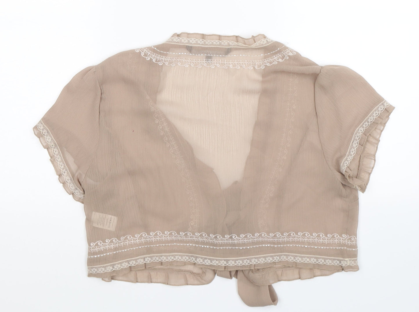 Womens UK Size 12 David Emanuel Beige Basic Blouse