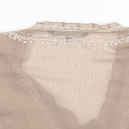 Womens UK Size 12 David Emanuel Beige Basic Blouse