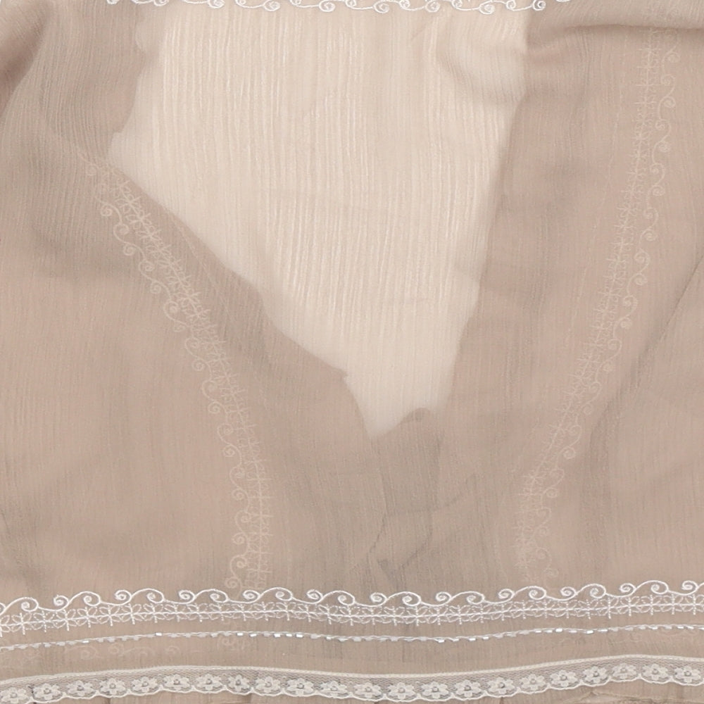 Womens UK Size 12 David Emanuel Beige Basic Blouse