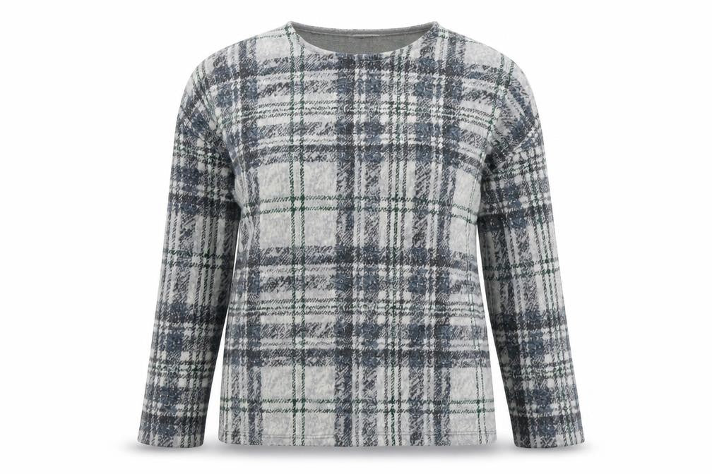 Tu Womens Grey Check  Pullover Jumper Size 8