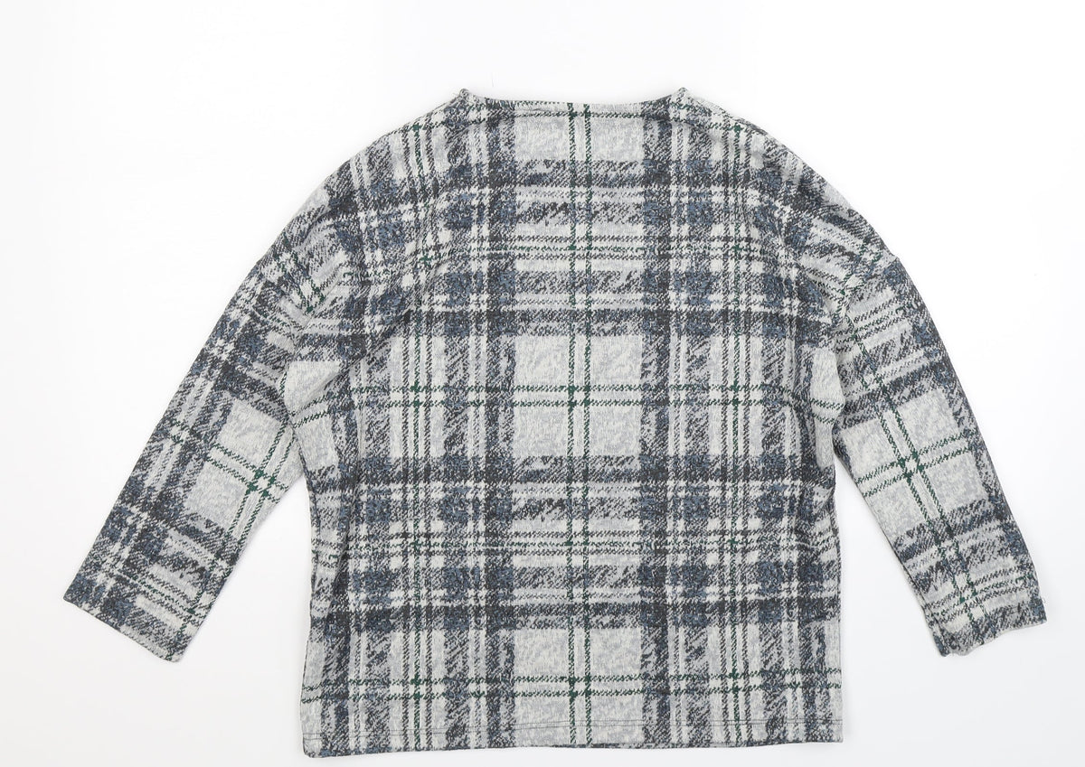 Tu Womens Grey Check  Pullover Jumper Size 8