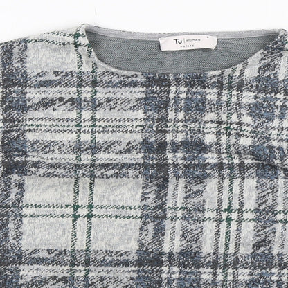 Tu Womens Grey Check  Pullover Jumper Size 8