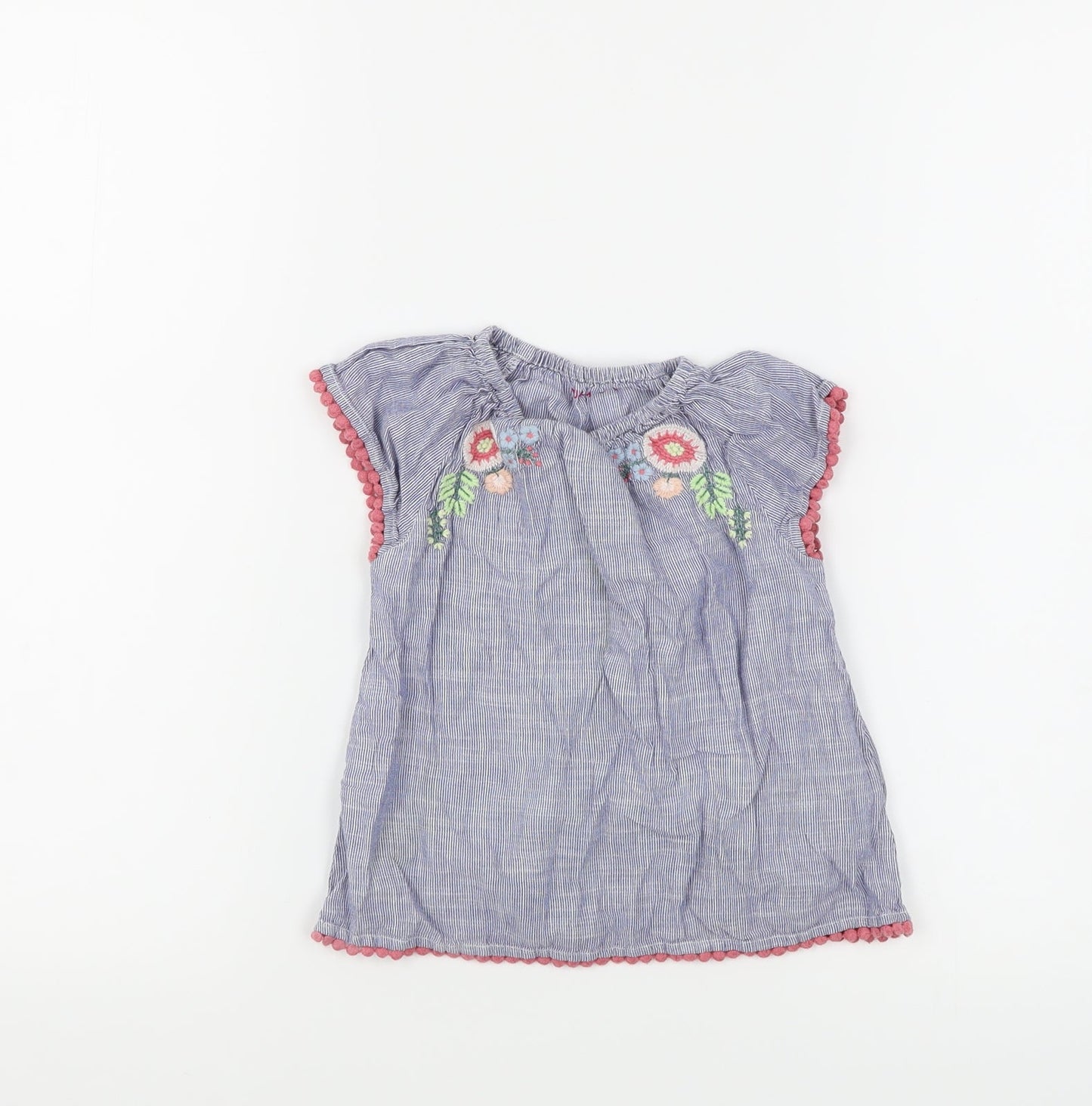 Nutmeg Girls Blue   A-Line  Size 2-3 Years  - Flower Detail