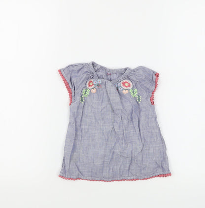 Nutmeg Girls Blue   A-Line  Size 2-3 Years  - Flower Detail