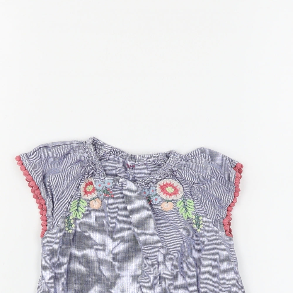 Nutmeg Girls Blue   A-Line  Size 2-3 Years  - Flower Detail