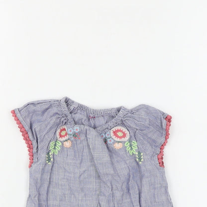 Nutmeg Girls Blue   A-Line  Size 2-3 Years  - Flower Detail