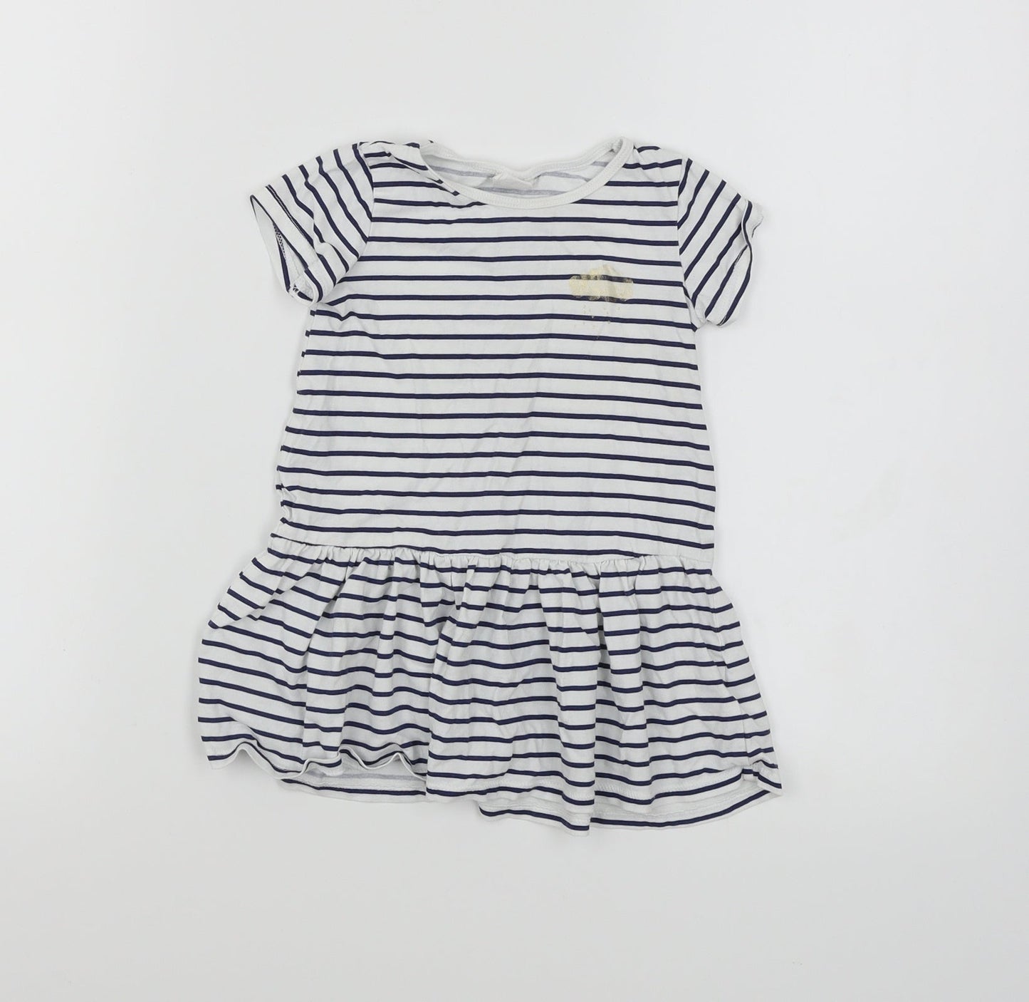 H&M Baby White Pinstripe  A-Line  Size 12 Months  - Cloud Print