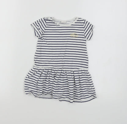 H&M Baby White Pinstripe  A-Line  Size 12 Months  - Cloud Print